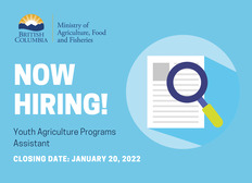 Job Opening Bc Ministry of Agriculture, Foods and Fisheries 